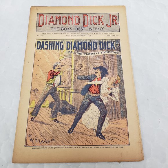 Oct 1898 Diamond Dick Jr #104 Dashing Dick Diamond Western Magazine - Picture 1 of 9